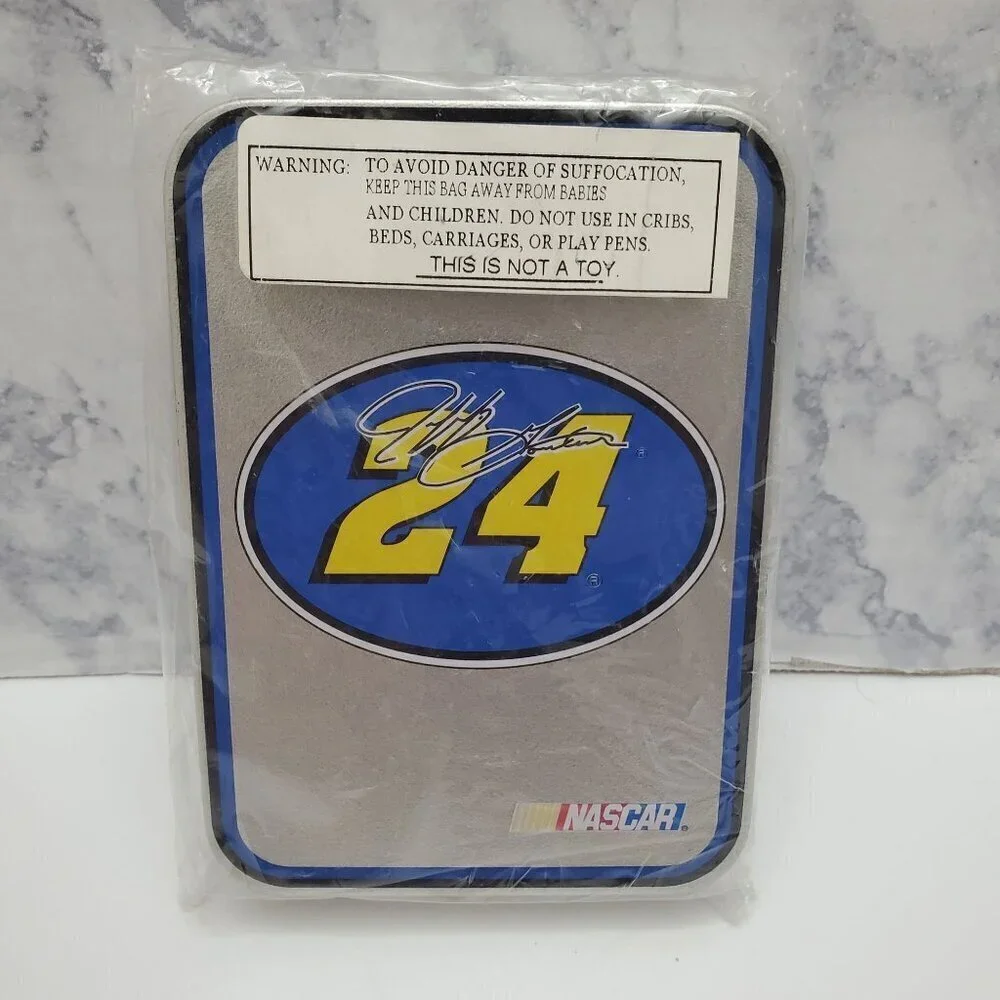 Jeff Gordon NASCAR Wallet In‎ A Tin Nylon #24 Black Woven Nylon Racing NEW